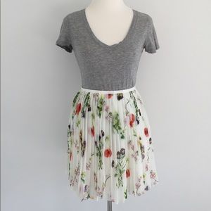 BB Dakota Pleated Floral Print Skirt